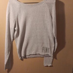 PINK Victoria's Secret Light Gray Long Sleeve Top